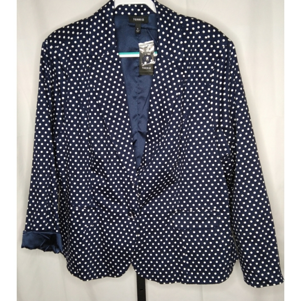 TORRID Navy/Wht Polka Dot Jacket 4X